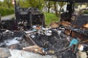 Wohnmobil ausgebrannt Koeln Porz Linder Mauspfad P073
